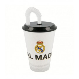 Vaso con Popote de 430 ml Futbol Real Madrid