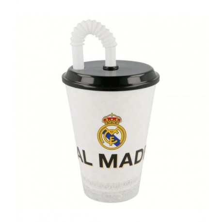 Vaso con Popote de 430 ml Futbol Real Madrid