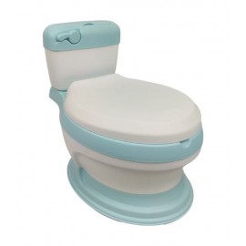 Baño entrenador con asiento acojinado con tapa y recipiente