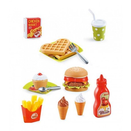 Set Infantil  Juego de Cocina Comida Rápida Armable