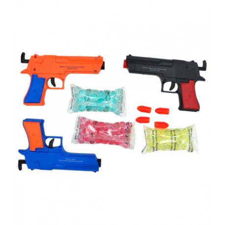 Pistola de Gel 3pz para Niños con Bolas y Dardos Manual Hidrogel