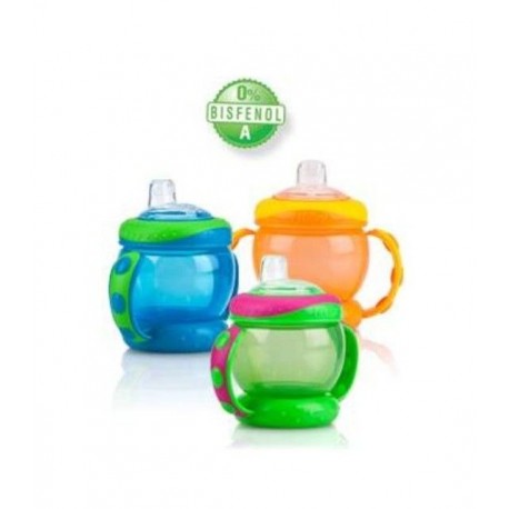 Nuby Taza antiderrames Easy Grip 9 oz 260 ml con Doble Asa