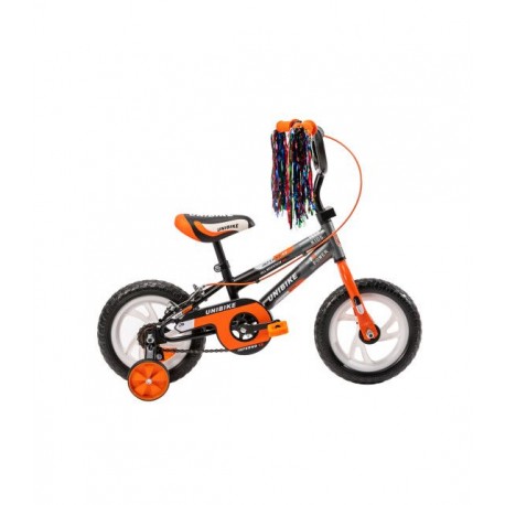 Bicicleta para Niños Rodada 12 Naranja con ruedas de entrenamiento